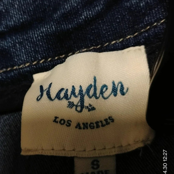 Hayden Los Angeles size Small Denim Accent Tie Waist Retro Mini Skirt Boho - Picture 3 of 7